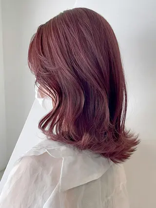 ミディアム ヘアアレンジ パーマ カラー ITbyALBUM 下北沢店のヘアスタイル