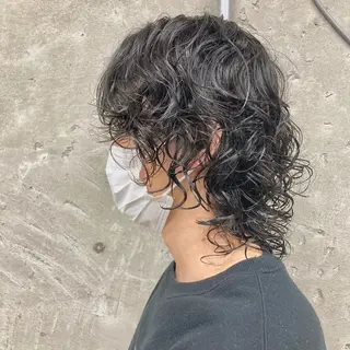 パーマ 🟢ウルフ/スパイラ ルパーマ/大西🟢のヘアスタイル