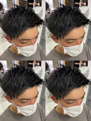 ショート カラー パーマ ヘアアレンジ メンズ 🔥メンズパーマ特 化🔥渡辺一翔🔥のヘアスタイル