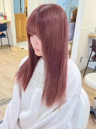 セミロング カラー ヘアアレンジ ハイトーンピンク🍑 ブリーチ🍑RINAのヘアスタイル
