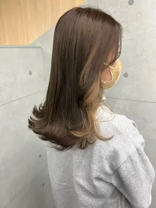 セミロング カラー ルーチェヘアー 北摂エリアNo.1のヘアスタイル