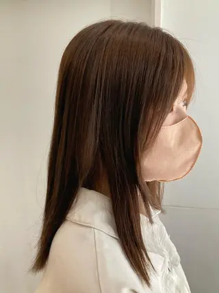 セミロング カラー たかなみ りなのヘアスタイル