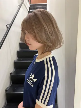 ミディアム 小顔ボブ jilblanカホのヘアスタイル