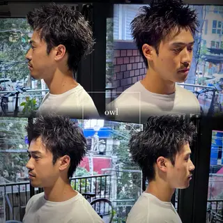 ショート パーマ メンズ スパイキーショート 心斎橋【戸兵吏駒】のヘアスタイル