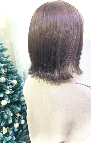 ミディアム 切っぱなし💇‍♀️ イヤリング🎨龍之介のヘアスタイル