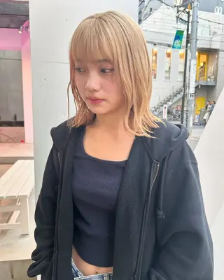 セミロング カラー ケアパーマ/ケアブリ ーチdaisukeのヘアスタイル