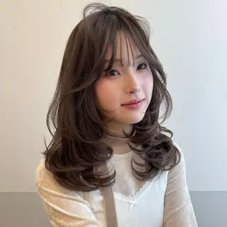 セミロング 透明感🍨レイヤー ヘアセット/miyuのヘアスタイル