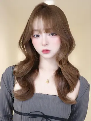 ロング リコ ハッシュカット 韓国レイヤーのヘアスタイル