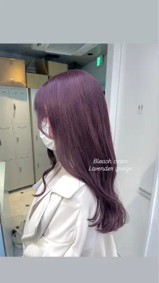 セミロング カラー 🤍💕ブリーチカラ ーAyaka💕🤍のヘアスタイル