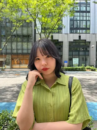 カラー えんぐちとも／透明感 カラー／博多ボブのヘアスタイル