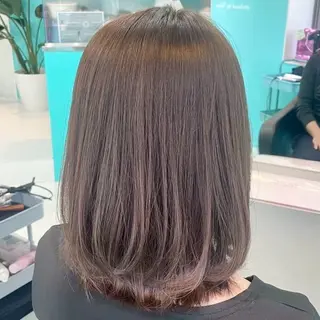 ミディアム カラー ボブ/艶カラー/ 暖色/Natsukiのヘアスタイル