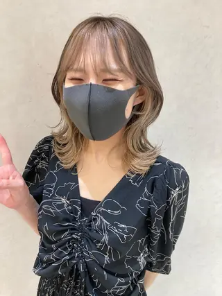 セミロング カラー nono/パーマ /顔まわりカット🐈のヘアスタイル