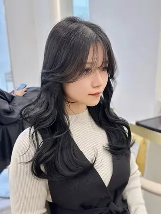 ロング カラー MAEUL NAGOYA所属・前髪顔周り/レイヤー 韓国/桔川恒のヘアスタイル