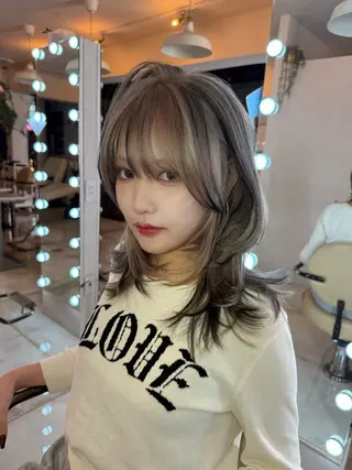 セミロング カラー HARUNA/原宿/ デザイン/カットのヘアスタイル