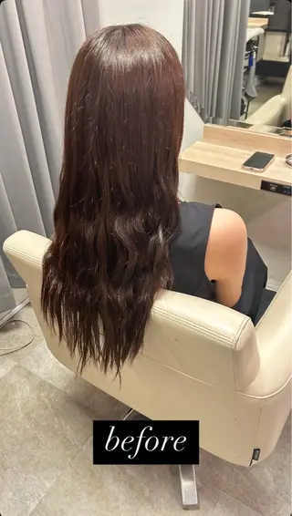 ロング 縮毛•ハイトーン Runaのヘアスタイル