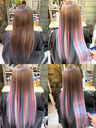 ロング カラー エクステ原宿 シンヤのヘアスタイル