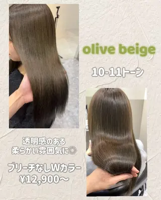 ロング オリーブ🌿ブリーチ なし◎Azusaのヘアスタイル