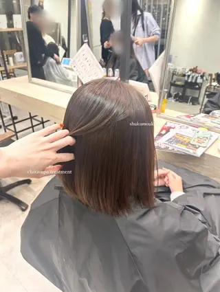 ミディアム rio¦ブラウン¦暗 髪¦縮毛矯正🌙のヘアスタイル