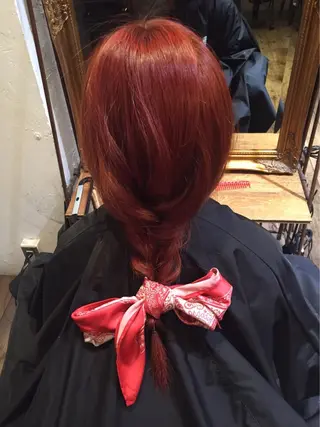 セミロング カラー 暖色カラー🍊 ボブ🌿顔周りcutのヘアスタイル