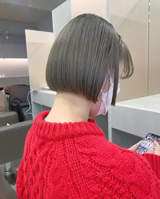 ショート カラー ボブパーマコテ巻き風 パーマNo1深江秀平のヘアスタイル