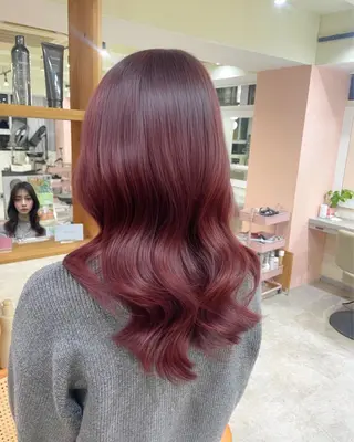 セミロング カラー パーマ 韓国ヘア/韓国風 パーマ/kazueのヘアスタイル