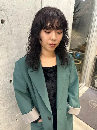 セミロング パーマ お悩み解決パーマ hana🩰のヘアスタイル