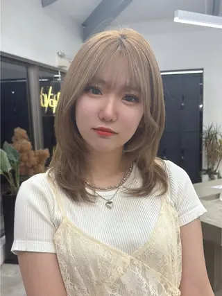 ミディアム カラー 髪質改善特化/ メンズパーマ◎椿原のヘアスタイル