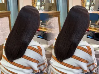 ミディアム カラー ヘアアレンジ ♥韓国レイヤー/透明 感カラー/顔周りのヘアスタイル