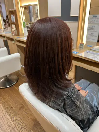 セミロング カラー 工藤 梨花のヘアスタイル