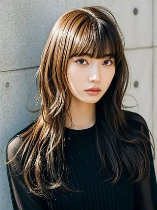 セミロング ウルフカット 811 大阪梅田 ウルフのヘアスタイル