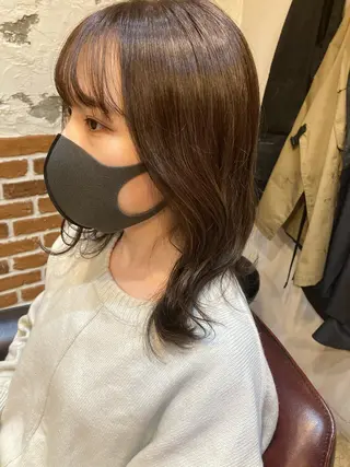 ミディアム ✨色持ちの良い艶 カラー✨蟹江真世のヘアスタイル