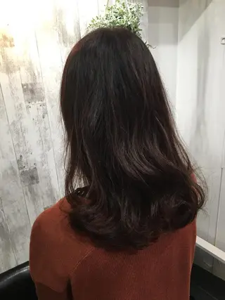 ミディアム カラー 髪質改善ｶﾗｰ ｹｱﾌﾞﾘｰﾁ/ﾀﾑのヘアスタイル
