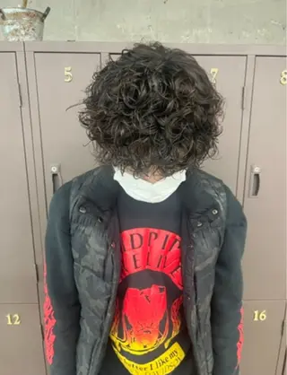 ショート パーマ メンズ ナガノリノ /ボブ/ ベージュ/暖色のヘアスタイル