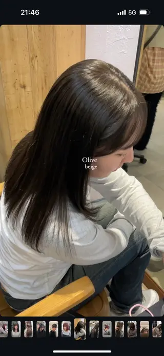 カラー miyu 透明感カラー/パーマのヘアスタイル