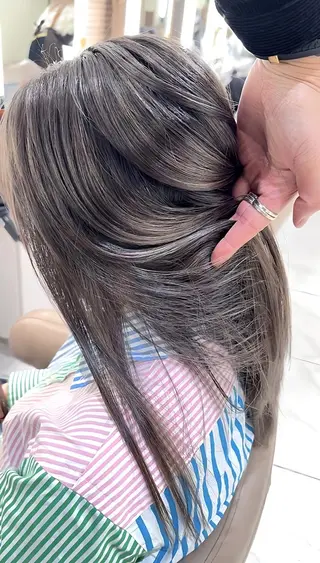 ロング カラー 山崎俊輔/髪質改善 /バレイヤージュのヘアスタイル