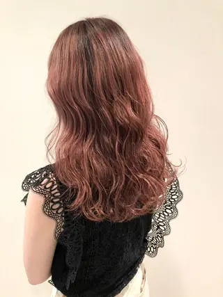 セミロング カラー 韓国系/ウルフ/ ブリーチ/常角友野のヘアスタイル