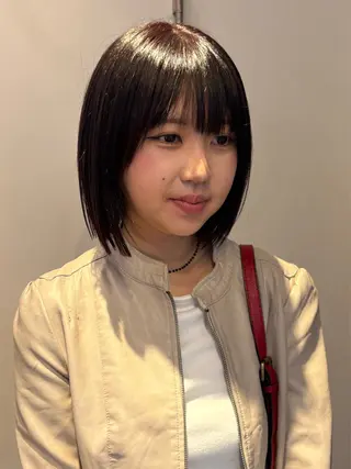 ミディアム カラー RIN／韓国ヘア レイヤーカットのヘアスタイル