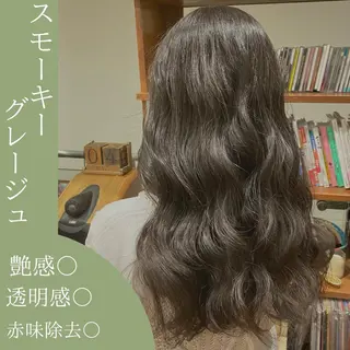 ロング カラー レイヤー/グレージュ メンズパーマのヘアスタイル