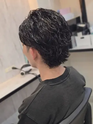 メンズ ミディアム パーマ Lapis 名古屋駅前店所属・LEN名古屋/パーマ 海外ヘア/メンズ特化のヘアスタイル