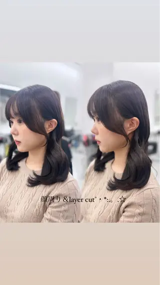 ロング カラー パーマ ヘアアレンジ メンズ キッズ ♥️韓国ヘア レイヤー♥️ゆりのヘアスタイル