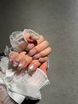 ネイル I-nailロング /ワンホン/キラキラのネイルデザイン