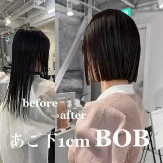 ショート カラー 切りっぱなしBOB 職人💜Anzuのヘアスタイル