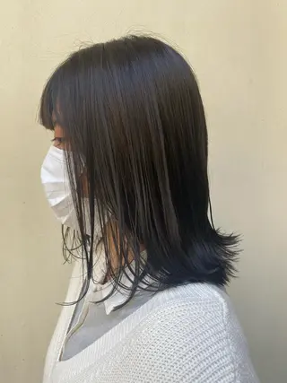 ミディアム カラー 高浜 夕海のヘアスタイル