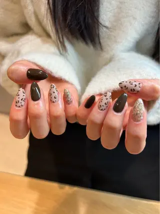 ネイル 🫧いお/暖色カラー /髪質改善🫧のヘアスタイル