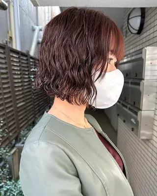 ショート カラー パーマ 銀座No.1髪質改善 縮毛矯正/本木のヘアスタイル