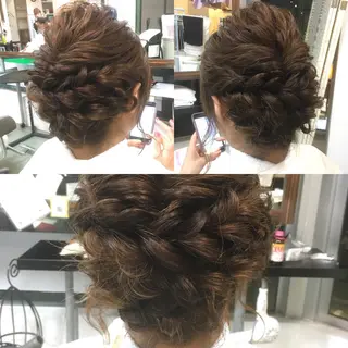 ロング カラー パーマ ヘアアレンジ 榎園 由美のヘアスタイル