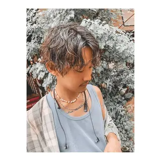 ショート パーマ ヘアアレンジ メンズ ange☞ soutaのヘアスタイル