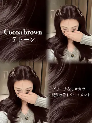 ロング カラー ヘアアレンジ 💎韓国/ レイヤー カット/ 暖色🫧のヘアスタイル