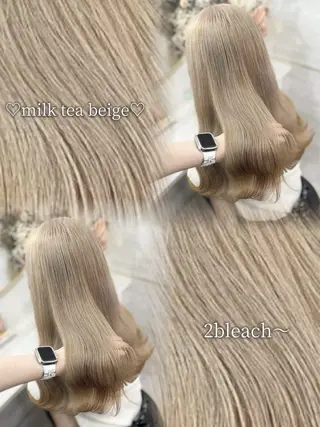 ロング カラー 🖤みらい🖤縮毛/ ブリーチモデル募集のヘアスタイル