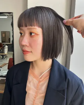 ショート カラー ケアブリーチ/ボブ/ honoのヘアスタイル